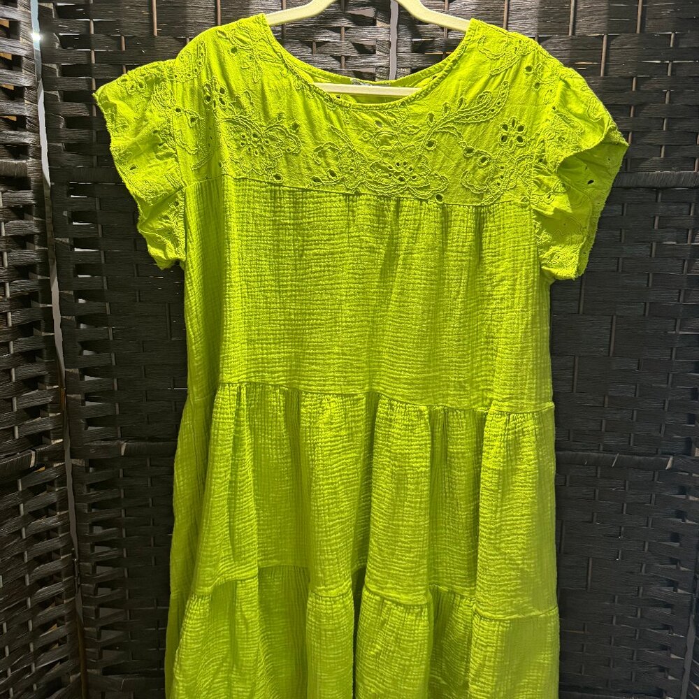 LIME Eyelet Lace Dress